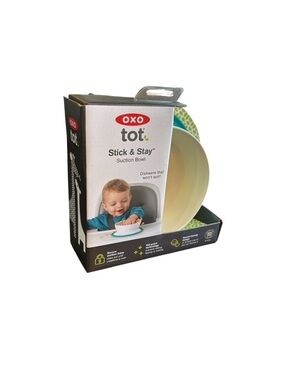 NEW OXO Tot Secure Suction Base Bowl 
Stick & Stay teal rim